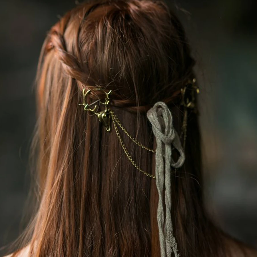 Viking Pagan Wiccan Stag брошь череп олень череп булавка аксессуары для волос олень воротник брошь деревенский шик аксессуары Костюм
