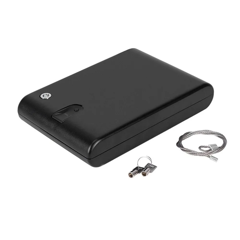 

OS100B Portable Pistol Box Scratch-type Fingerprint & Key Lock 2-in-1 Safety Box Valuables Jewelry Storage Case