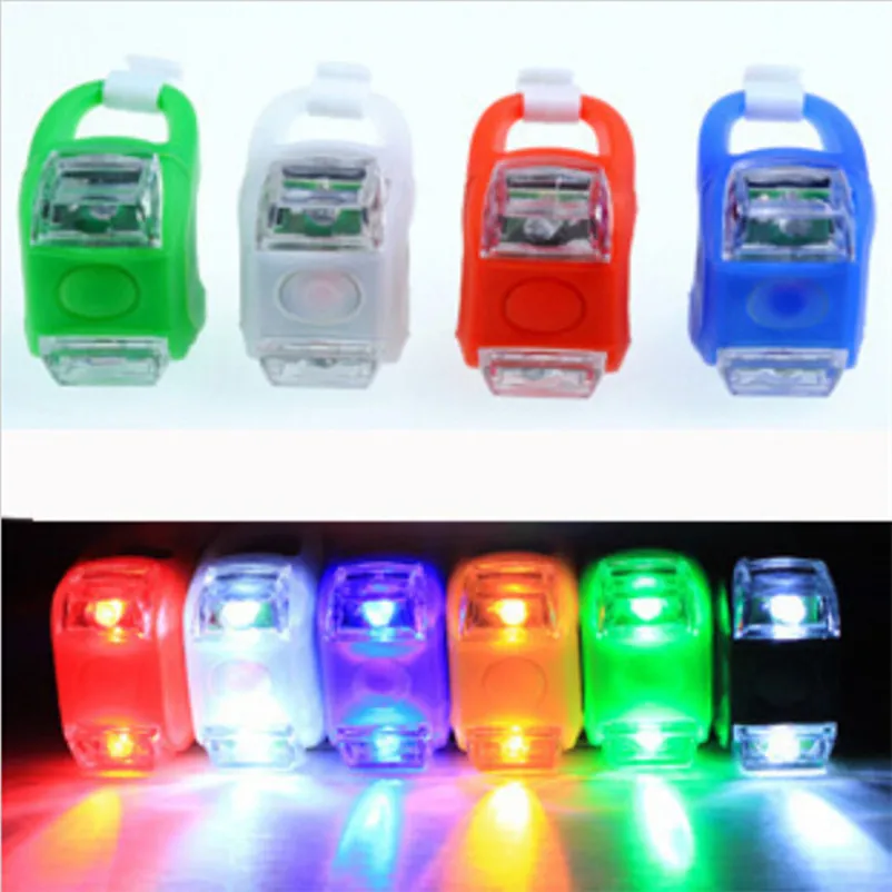 Sale 6pcs Mini Waterproof Silicone mountain Bike Light Cycling Beetle Warning lights Front Rear Tail Lamp Bicycle accessories 2