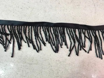 

New CiCi-41904-3 Beaded Fringe Ribbon Trim Fringe Tassel Lace Trim Clothing Decorative Accessories in black