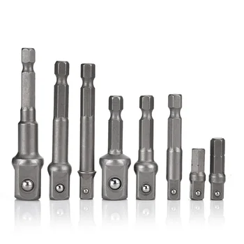 

8Pcs Socket Driver Adapter Set Impact Hex Shank Drill Bits Extension Bar Set Screwdriver 1/4" 3/8" 1/2"