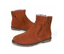 3 Colors Brand New Cow Suede Genuine Leather Women’s ankle Boots short boots zipper motorcycle flat Shoes Plus size 35-43