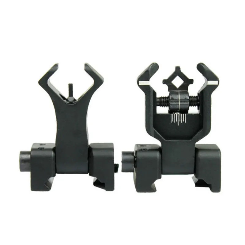 

Premium Tactical Diamond Aperture Flip Up Front Rear Iron Sights Set Black