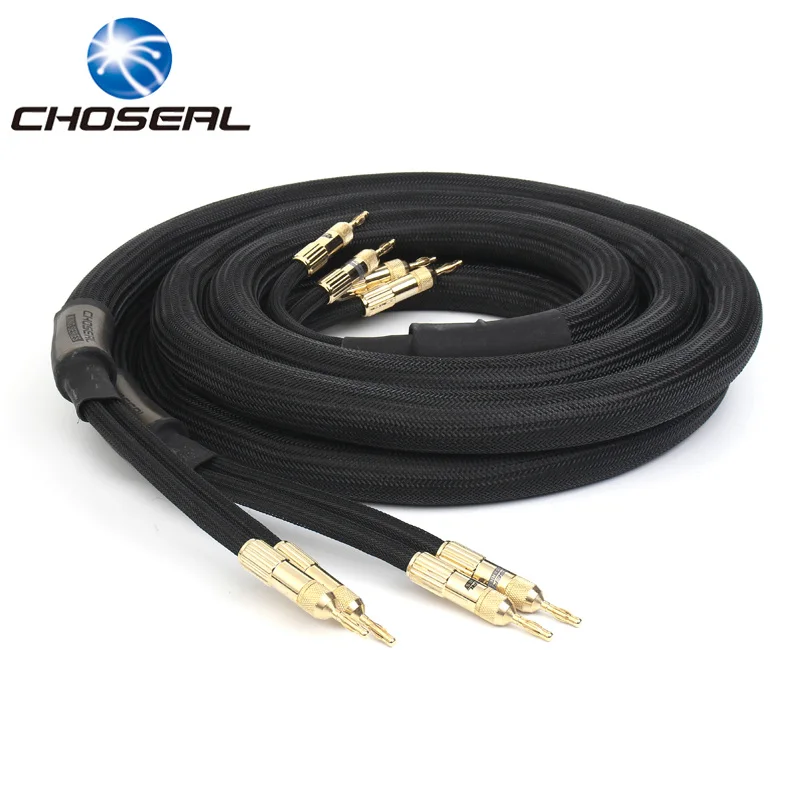 

Choseal LA5101 OCC 6N Banana Plug HI-FI Speaker Cable 2.5M Gold-plated Banana Plug Top Level Loud Speaker Cable OD 25MM