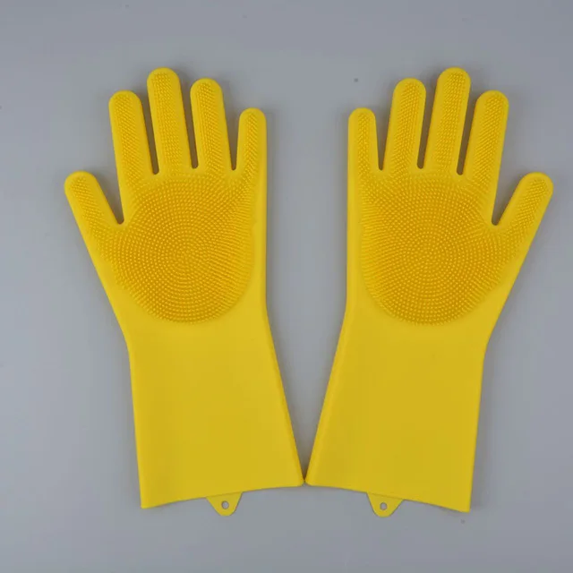 Wonderlife Волшебные силиконовые резиновые перчатки для мытья щетка для мытья посуды для многофункциональных кухонных кроватей для ванной комнаты перчатки для ухода за руками - Цвет: 6