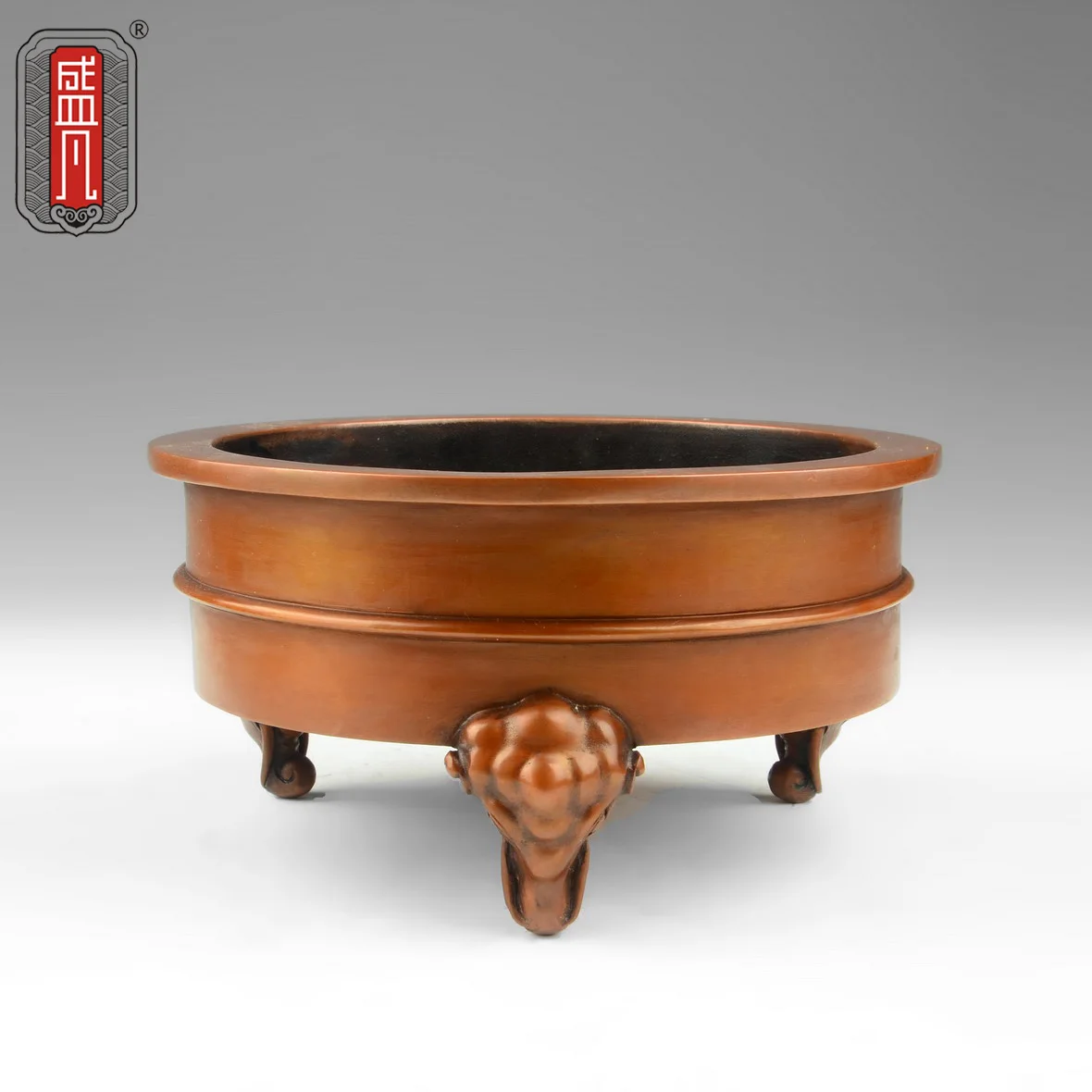 Sheng fan copper incense burner incense copper seven line three foot