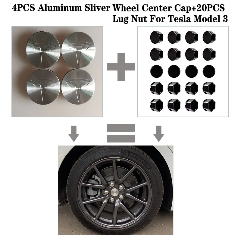 3 вида цветов колпачки для ступицы колеса из нержавеющей стали+ 20 шт. колпачки для гайки колеса для Tesla модель 3