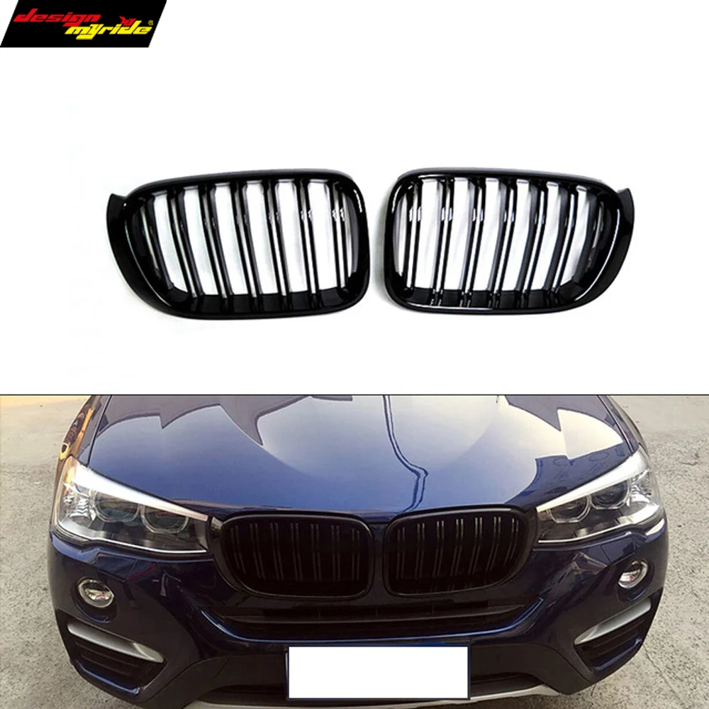 

Injection mold ABS grille X3 X4 dual front kidney grill for BMW F25 LCI & F26 easy installation great performance 2014-in