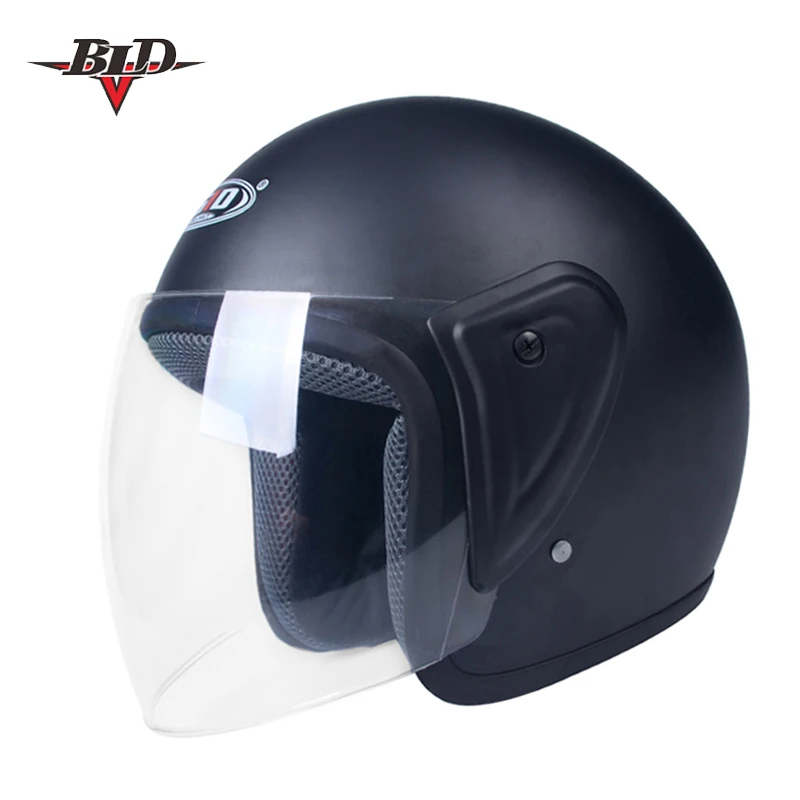 Чоппер мотоциклетные шлемы Спорт на открытом воздухе мужчины и женщины черный Мотокросс открытый шлем половина шлемы для продажи