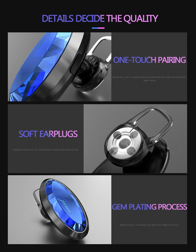 XLSTO NEW mini Bluetooth earphone gem for wome earphones stereo Business Bluetooth4.1 headset fashion Earplugs for iPhone xiaomi (9)