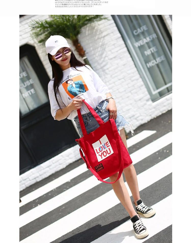 Literature And Art Messenger Bag Japanese Dual Canvas Shoulder Bag Student Korean Harajuku Joker Simple Handbag Shopping Bag05