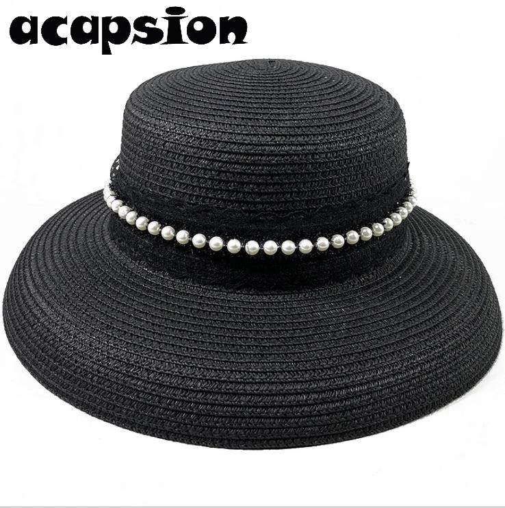 

Women Sun Hats Wide Brim Summer Straw Hats New Natural Black Casual Floppy Beach Boater Hat Visor Caps Kentucky Derby Hats