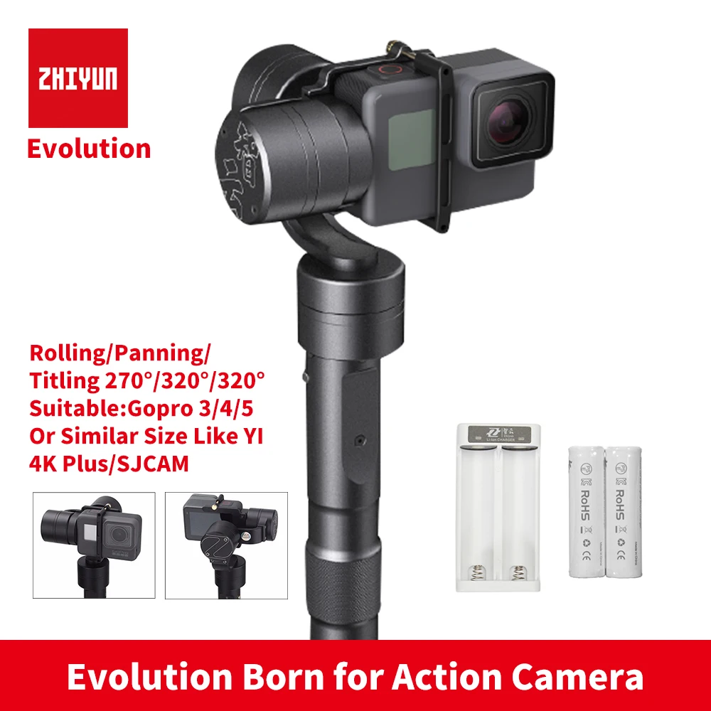 

ZHIYUN Original Zhiyun Z1 EVOLUTION 3-Axis Brushless 330 Motors Degree Moving Handheld Gimbal Stabilizer for GoPro Hero Cameras
