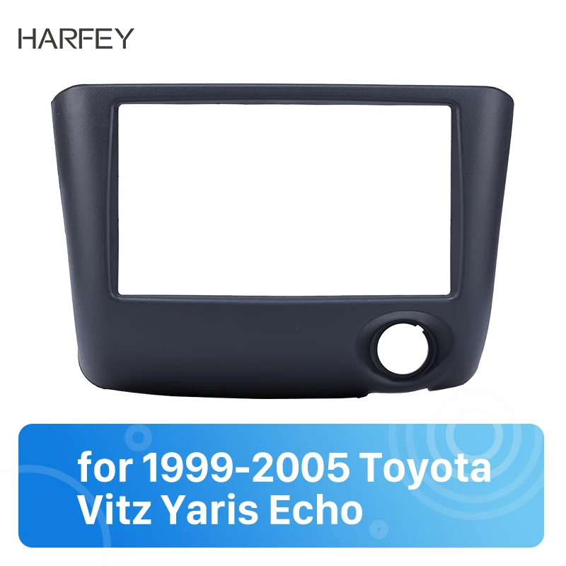 

Harfey Double Din Radio Fascia Frame Dash CD DVD Player Panel Installation Frame for 1999-2005 Toyota Vitz Yaris Echo No gap