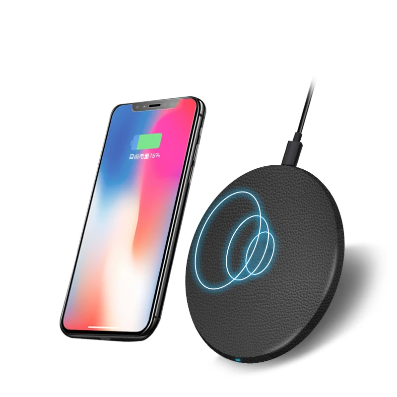 MIXZA Y01 Leather Qi Wireless Charger Fastfor Charger iPhone 8