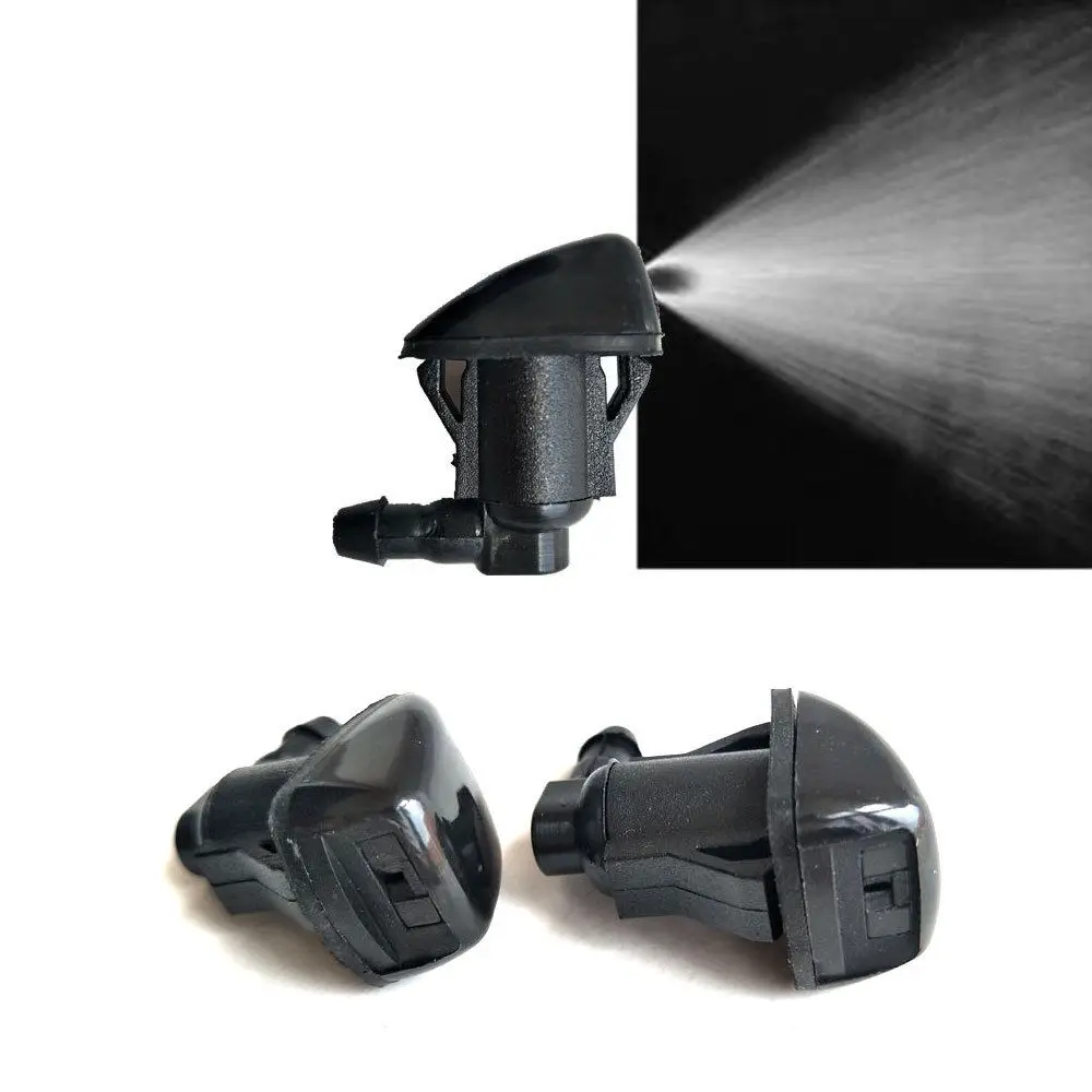

For Toyota Sienna Avensis 2001-2010 2pcs ABS Plastic Car Front Windshield Wiper Water Jet Spray Nozzle Set Black Accessories