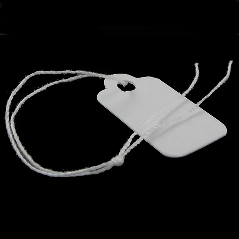 500 pcs Jewelry Strung Pricing Price Tags with String Silver Merchandise Cloth Label FREE SHIPING Jewelry Packaging