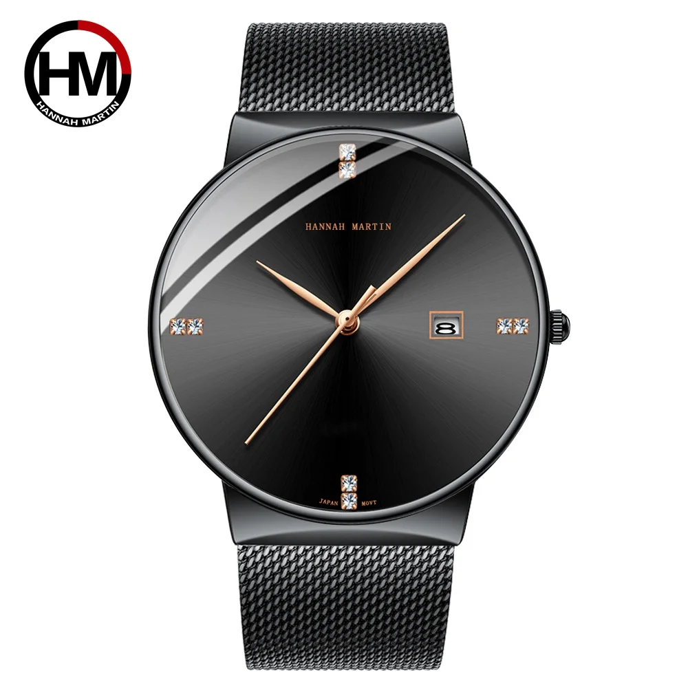 

2019 Black Mens Watch Top brand Luxury Stainless Steel Male Wristwatches Gold Diamond Wrist Watches For Men reloj hombre