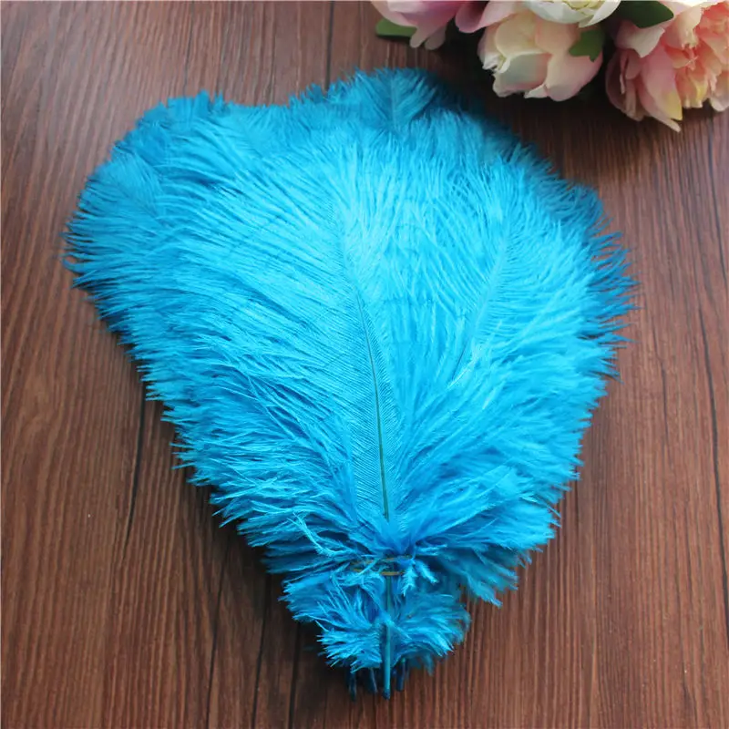 sky blue /10 шт Полный Природный страусиное перо украшен перьями перо украшения/20-25 см - Цвет: sky blue