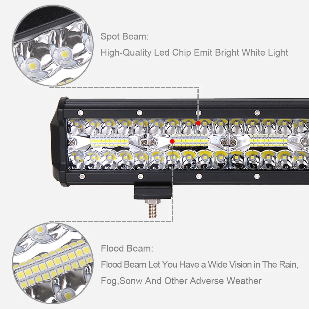  20 23 28 Inch Led Work Bar Light for Tractor Boat OffRoad 4WD 4x4 Tractor Truck SUV ATV Driving Mot - 32956610476