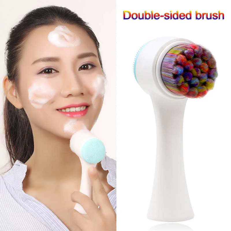 

Best 3D Face Wash Brush Facial Deep Cleansing Cleaning Double Sided Silicone Soft Skin Care Tool QQ99