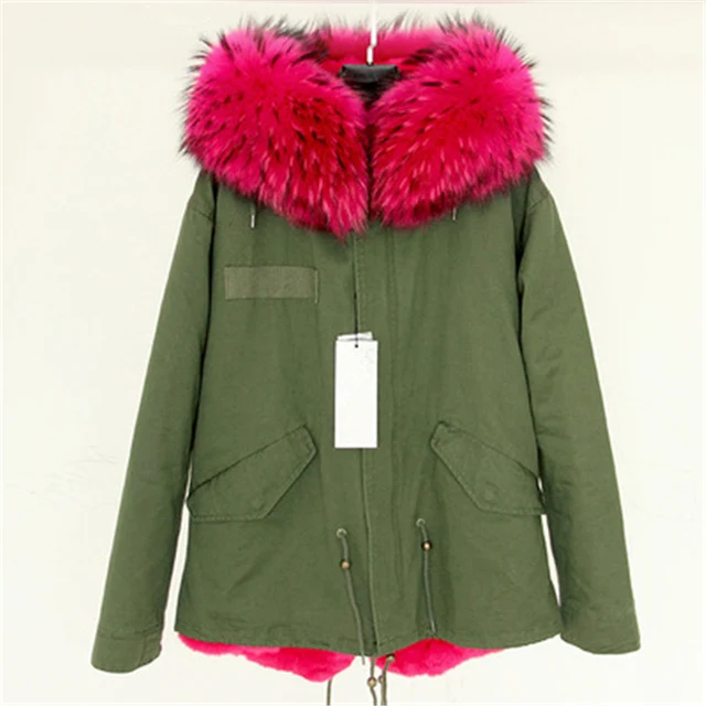 Best price at $185 Cheap 2016 Newest Women Winter Real Raccoon Fur Collar Thicking Warm Coats And Jackets Snowing Wear Hooded Outwear Parkas LJ4130