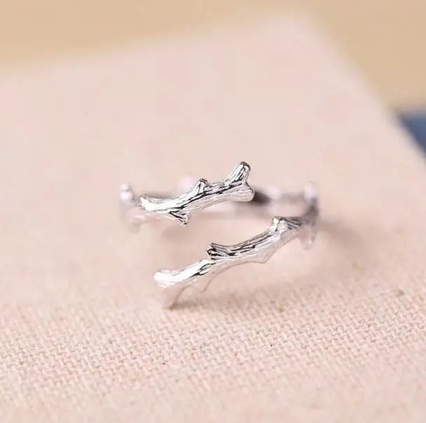 

New 925 Sterling Silver tree branches Opening Ring For Women Fashion Engagement Ring Sterling-silver-jewelry VRS2029