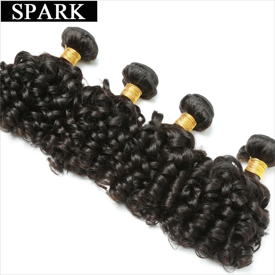 Spark Brazilian Bouncy Curly Hair Bundles Human Hair Weave 8\