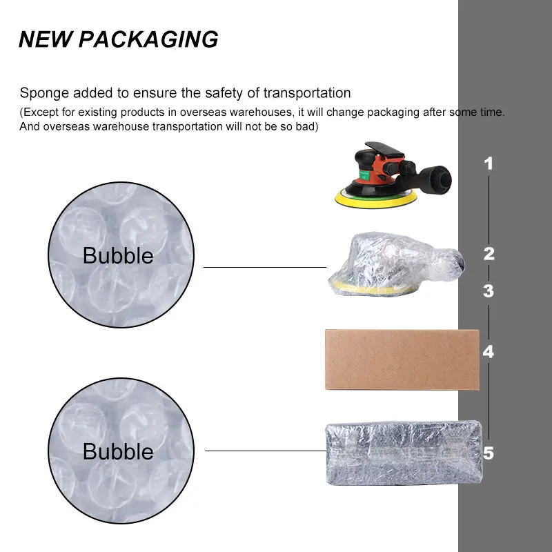 FIVEPEARS Wholesale Free shipping 6 Inches air Sander with Vacuum 150mm Pneumatic Sander 6" Air Sanding Machine Pneumatic Tools