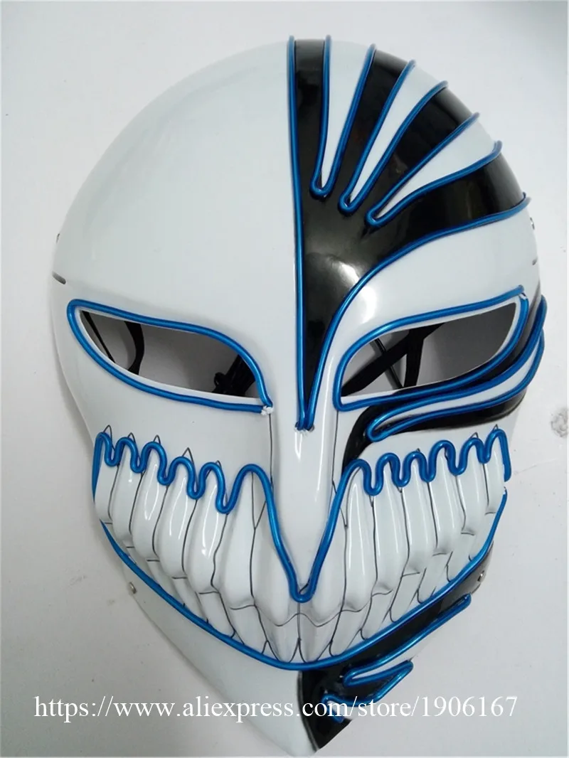Halloween ghost Slit mouth light up glowing EL wire Cute mask Fashion Cosplay mask Costume mask for party By 3V Steady On Driver02