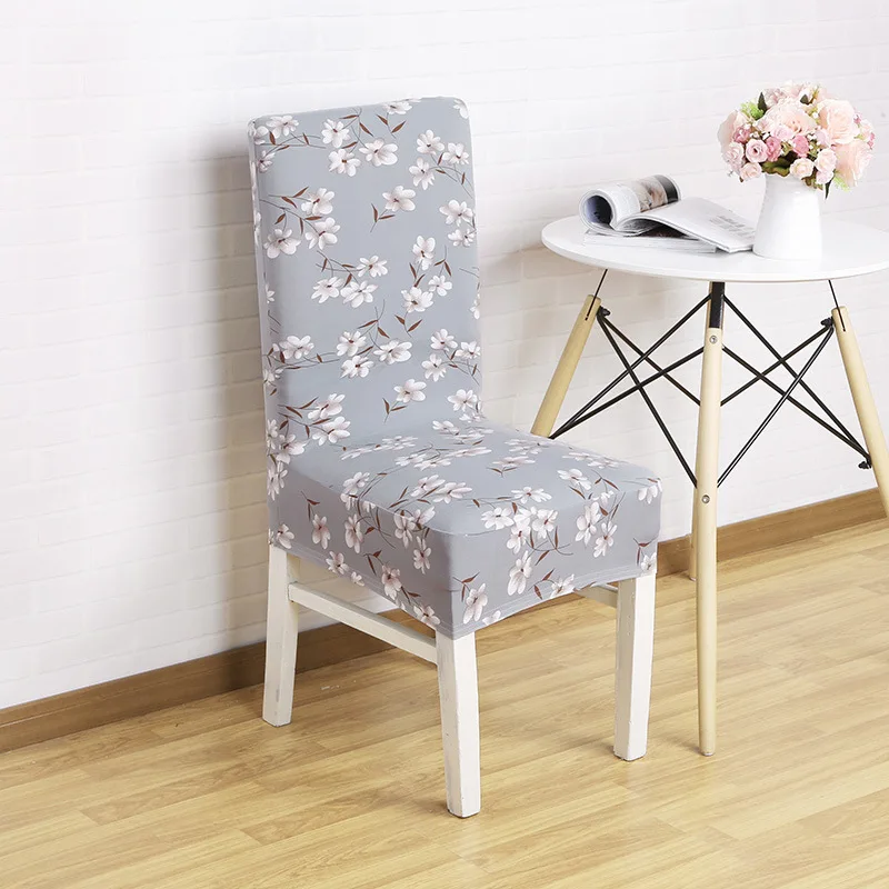 

Pastoral Removable Floral Print Chair Cover Banquet Dining Room Seat Protector Slipcover Stretch Dining Chair Cover Home Decor