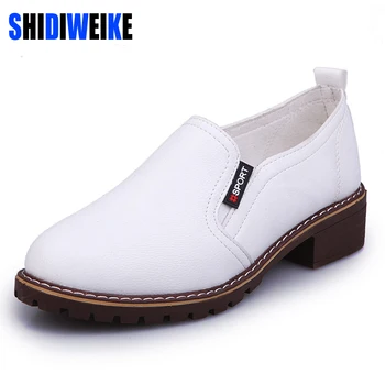 

2020 Women Flat Shoes Round Toe Lace-Up Oxford Shoes Woman Soft Leather Brogue Women Shoes B908