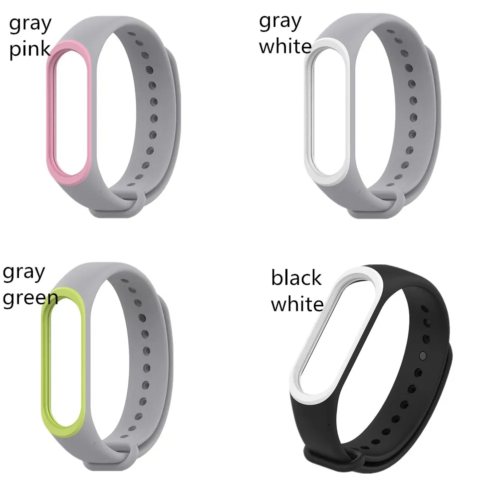 Mi Band 4 3 Sports Dual Pure Color Silicone Wrist Band Strap for xiaomi mi band 4 3 Replacement bracelet Miband 4 3 Straps