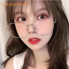 Longkeperer новые анти-голубые легкие очки женские модные брендовые винтажные квадратные металлические очки оправа для женских очков
