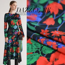 114 см Крепдешин шелковой ткани 18 momme цифровой платье с принтом для девочек Футболка шелковый креп ткань натуральный шелк ткань шелковой ткани