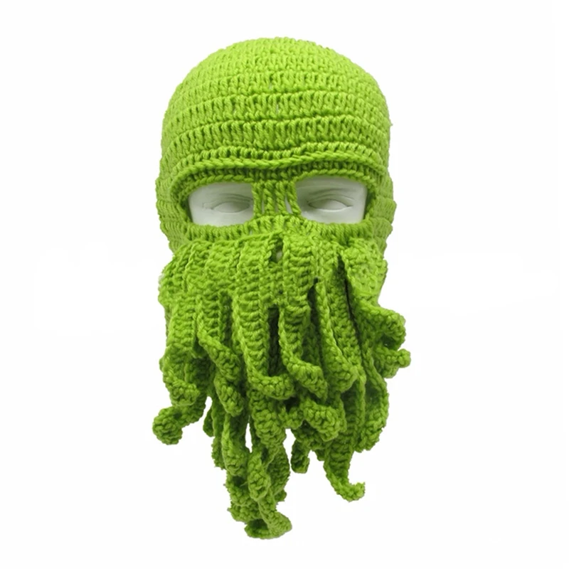 

Unisex Octopus Winter Warm Knitted Wool Face Mask Hat Squid Cap Cthulhu Tentacles Beanie Hat