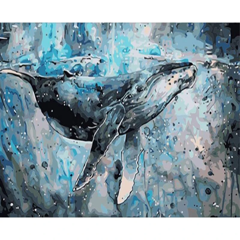 

Painting By Numbers DIY Dropshipping 40x50 50x65cm Lost whales Animal Canvas Wedding Decoration Art picture Gift