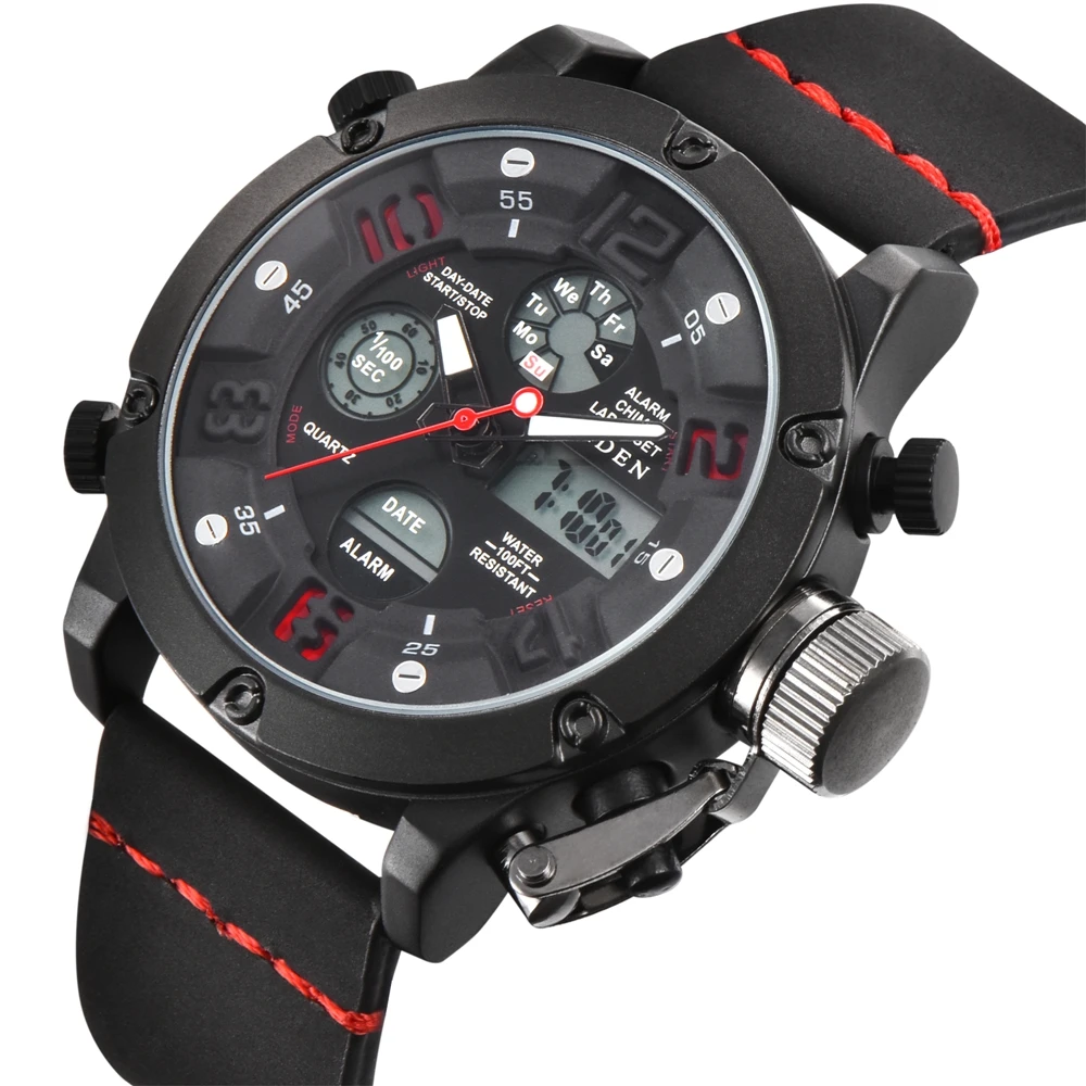 

BIDEN Top Luxury Brand Mens Watches Waterproof Sport Wrist Watch For Men Chronograph Quartz Military Leather Relogio Masculino