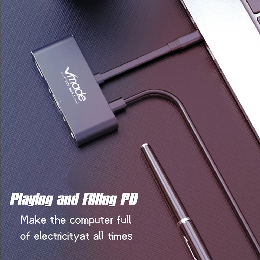 Skup Adapter kablowy otg 5 w 1 wieloportowy konwerter portów usb c do hdmi PD Adapter konwerter stacja dokująca do Samsung Huawei