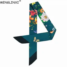 Новинка, обтягивающий шарф, Бабочка, цветочный принт, шелковый шарф для женщин, роскошный бренд, Модный женский шарф, шарф на голову, шарфы