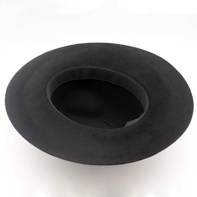 Фибоначчи бренд качество щеткой шерсть федоры осень зима классический черный Канат Джаз дамы шапки для мужчин и женщин шерсть фетровая шляпа