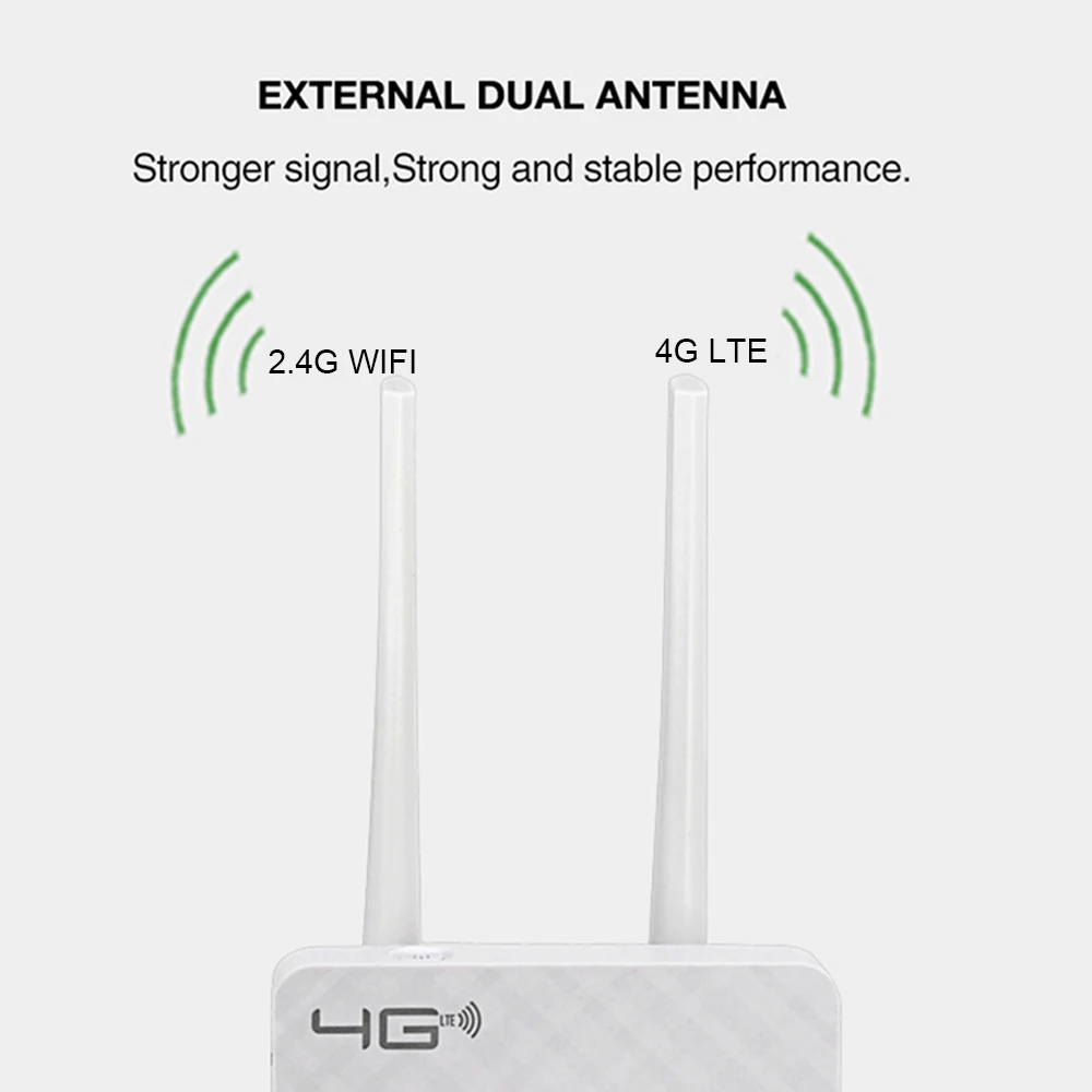 KuWFi 4G CPE маршрутизатор Cat4 беспроводной CPE LTE маршрутизатор двойной внешний 3DBI антенны с слотом для sim-карты для дома/офиса B3/B5/B8/B41/B38