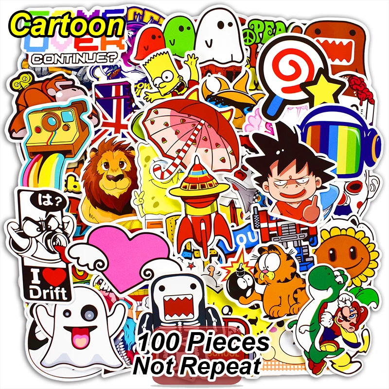 

100 Pcs Cute Cartoon Stickers for Laptop Snowboard Home Decor Car Styling Decal Fridge Doodle Fashion Waterproof Sticker ZJD
