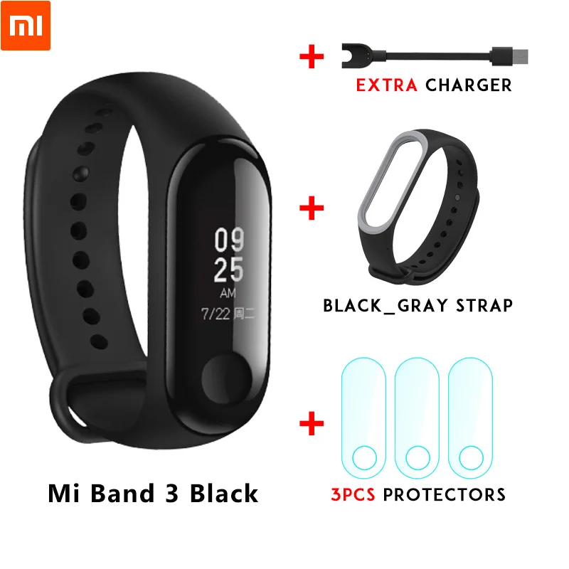 Xiaomi mi Band 3 mi band 3 для Android IOS фитнес-трекер монитор сердечного ритма 0,78 ''OLED дисплей тачпад Bluetooth 4,2 - Цвет: Mi band 3 n strap