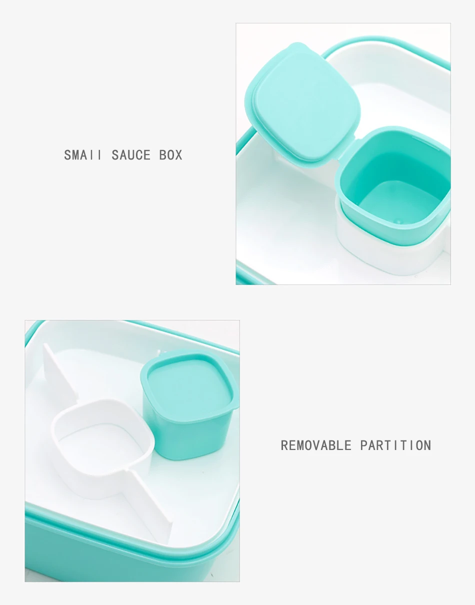 MICCK двухслойный Ланч-бокс портативный контейнер для хранения продуктов с маленькой коробочка для соуса фаст-фуд Закуски Упаковка для пикника на открытом воздухе