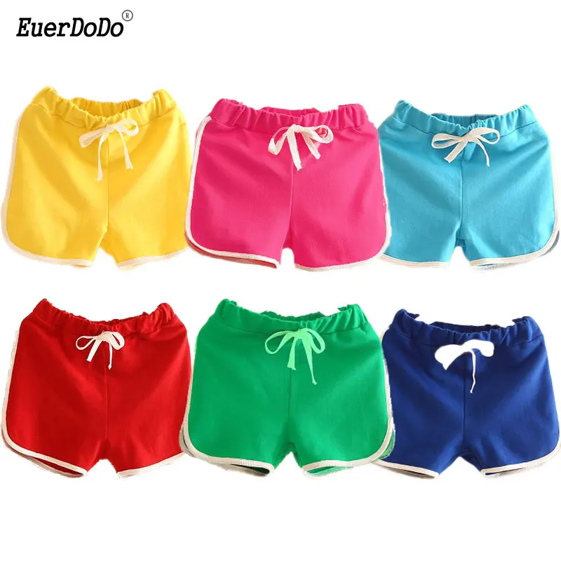 

2018 Summer Children Shorts Cotton Boys Swimming Trunks Candy Color Girls Beach Shorts Kids Hot Pants Clothing