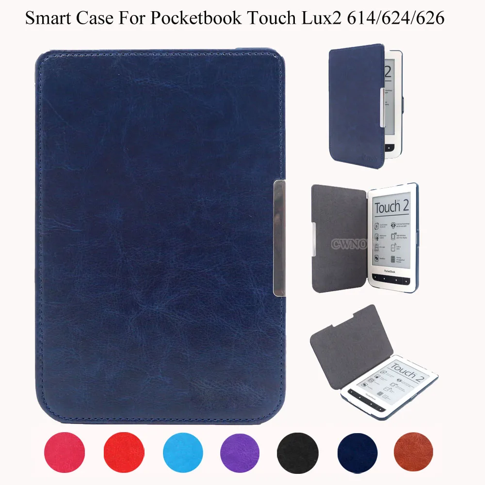 

Magnet Smart Cover Case for Pocketbook 614/624/626 Touch Lux2 PU Leather Ebook Case Auto Sleep/Wake UP