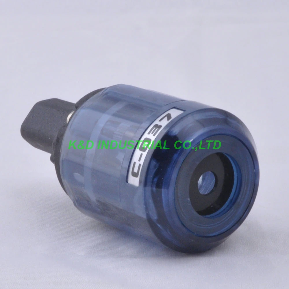 

2pcs Audio AMP AC Power Plug IEC Connector Rhodium Plate Transparent C037 Blue