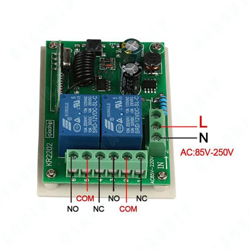 QIACHIP 86 стены Панель RF реле приемника 433 МГц Беспроводной удаленного Управление переключатель переменного тока 110 V 220 V 2 CH светодиодные лампы Smart Switch DIY