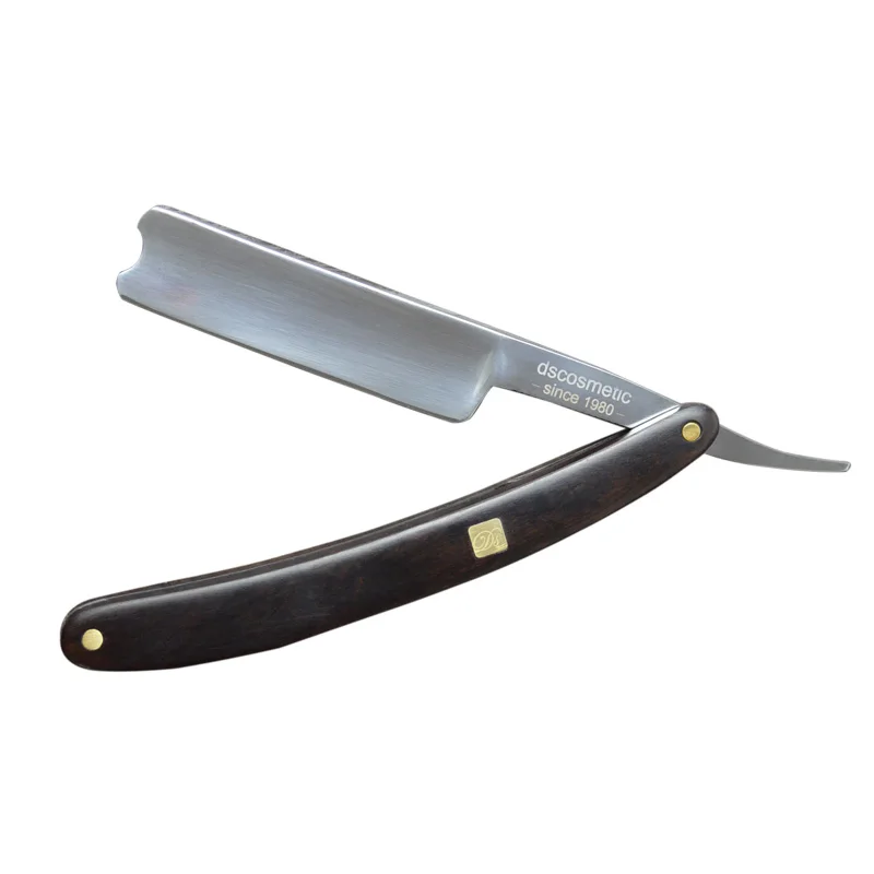 Punho de Madeira em Linha Navalha de Barbear dos Homens Faca de Barbear Dscosmetic Reta Straight Edge Aço Inoxidável Barber Navalha Barbeador Barbear 7 Lâmina de barbear